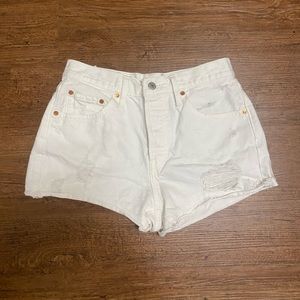 Levi’s 501 White Denim Jean Shorts
